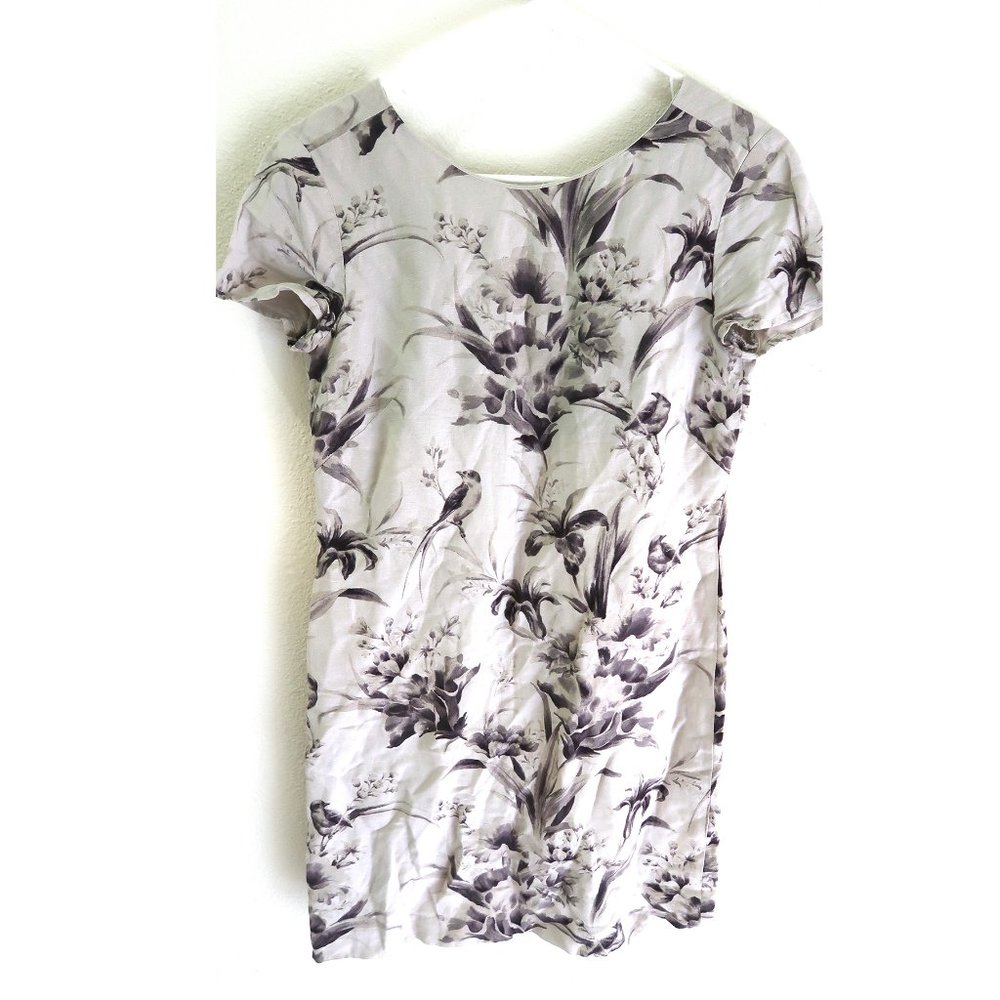 Loft Grey Floral Dress